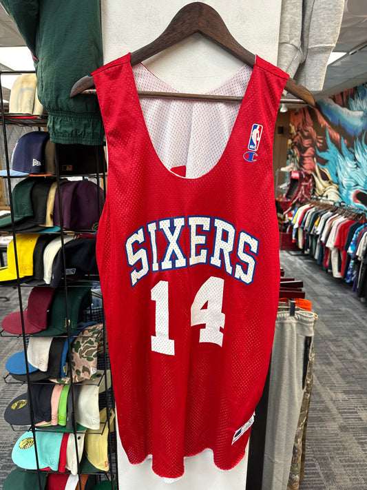 Vintage Champion 76ers Player Practice Reversible Jersey