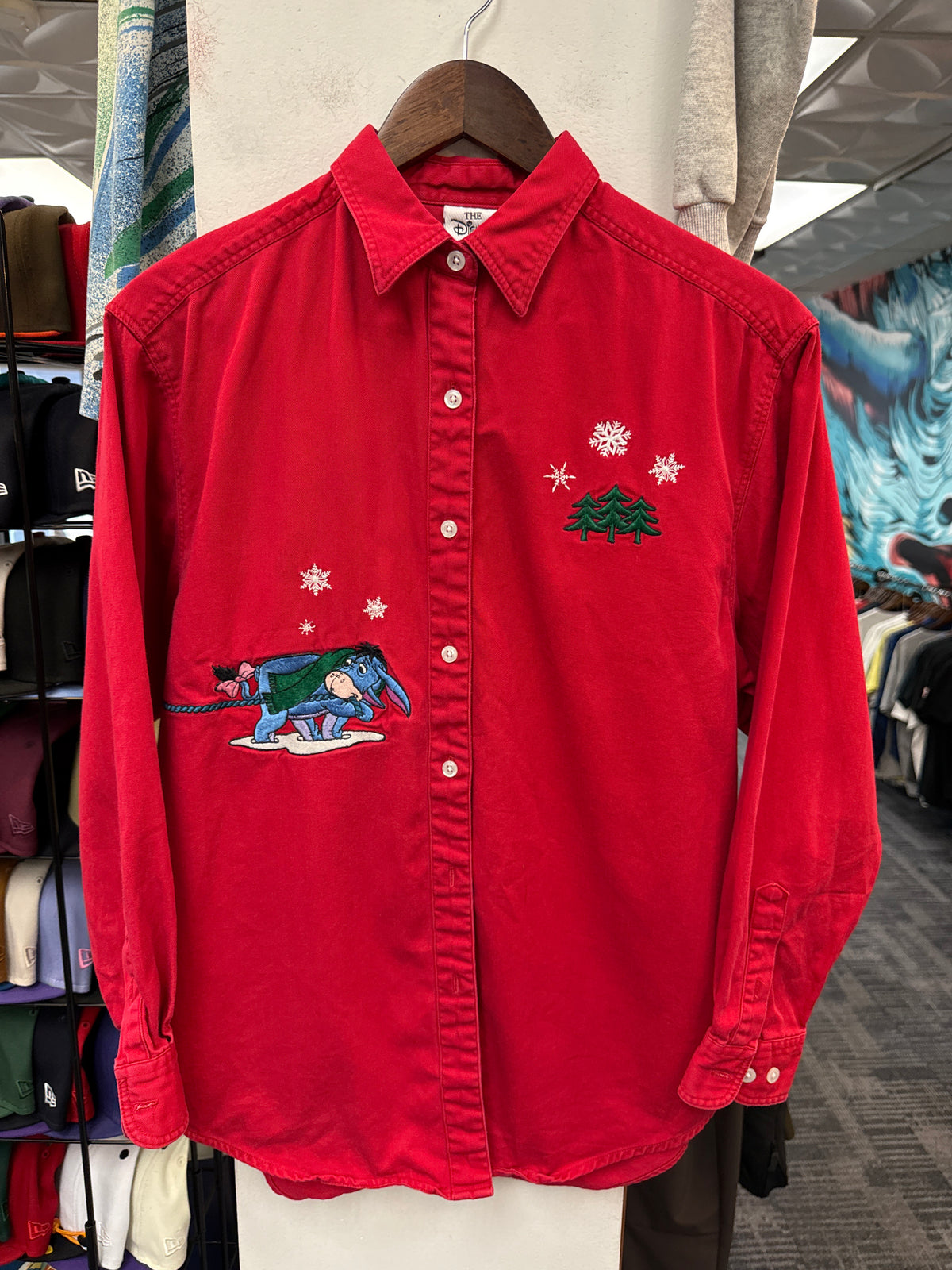 Vintage Disney Winnie the Pooh Sled Button Up