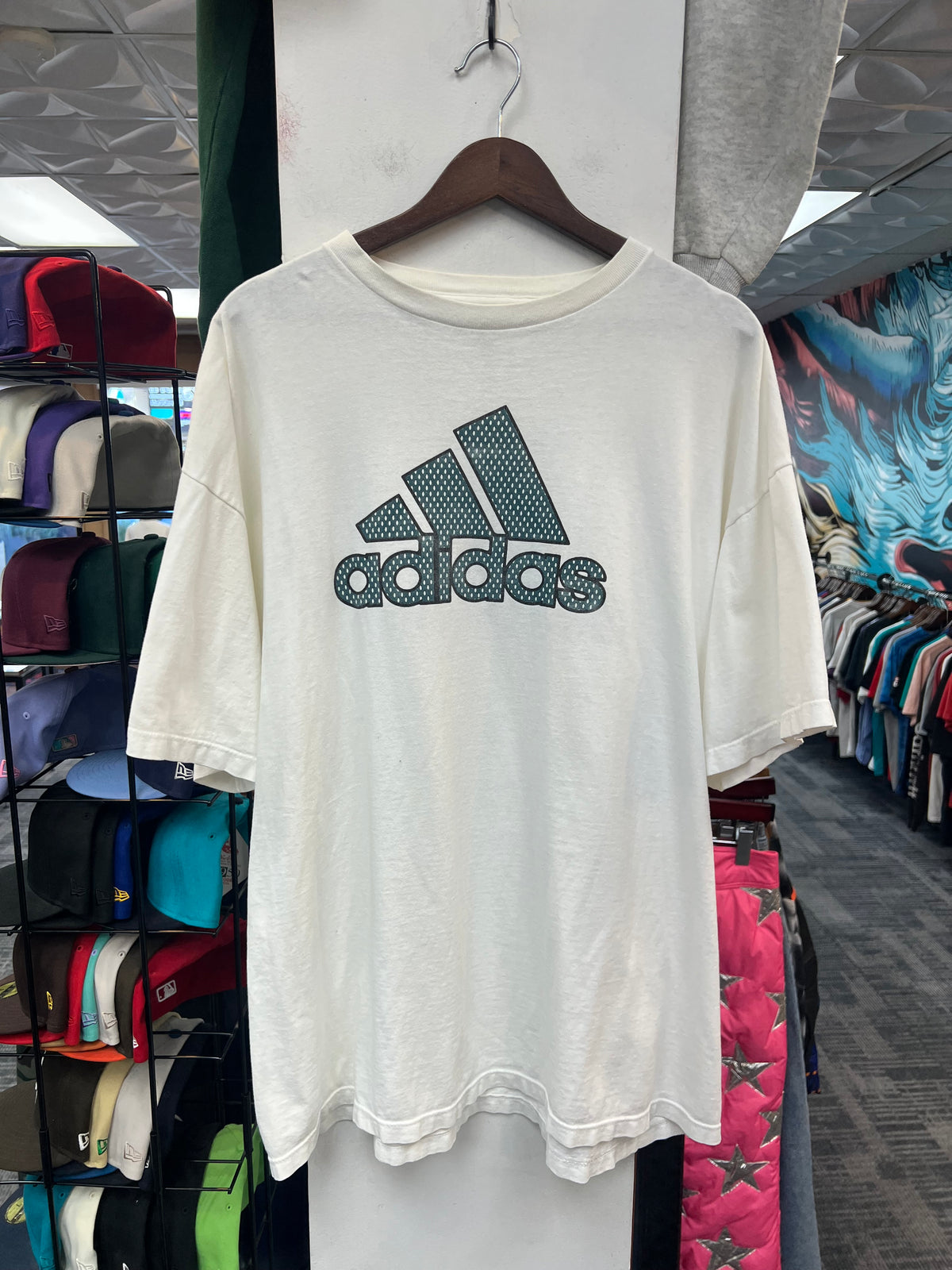 Vintage Adidas White Graphic Logo Tee