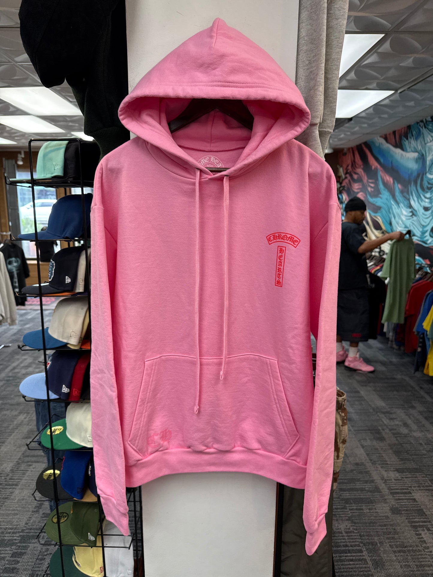 New Chrome Hearts T-Bar Pink Hoodie