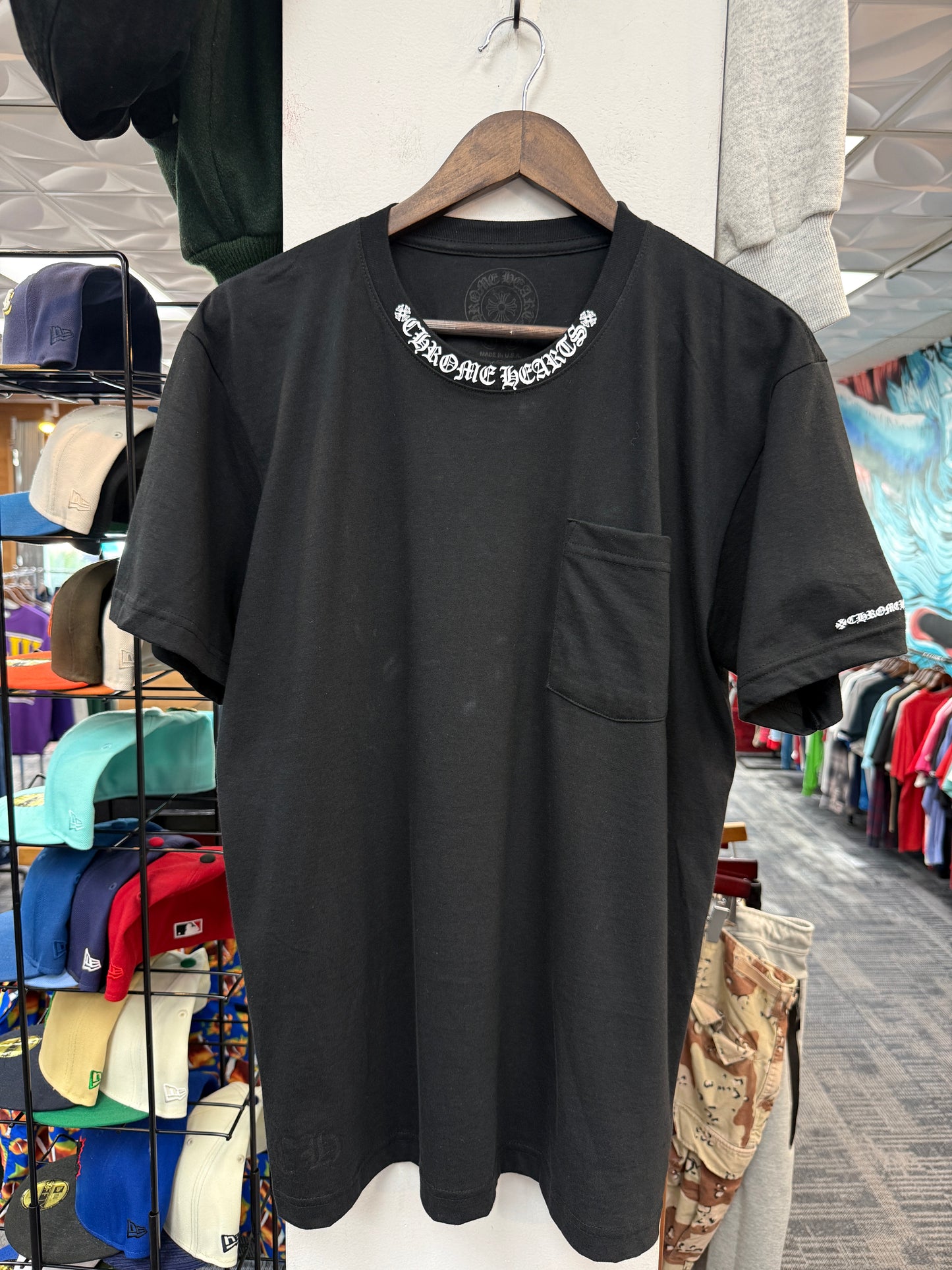 New Chrome Hearts Neck Logo Pocket Tee