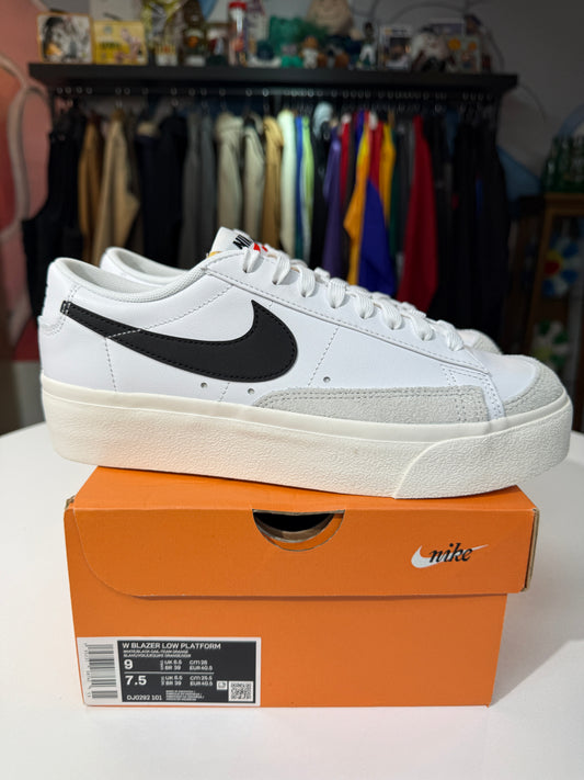 New Nike Blazer Low Platform White/Black