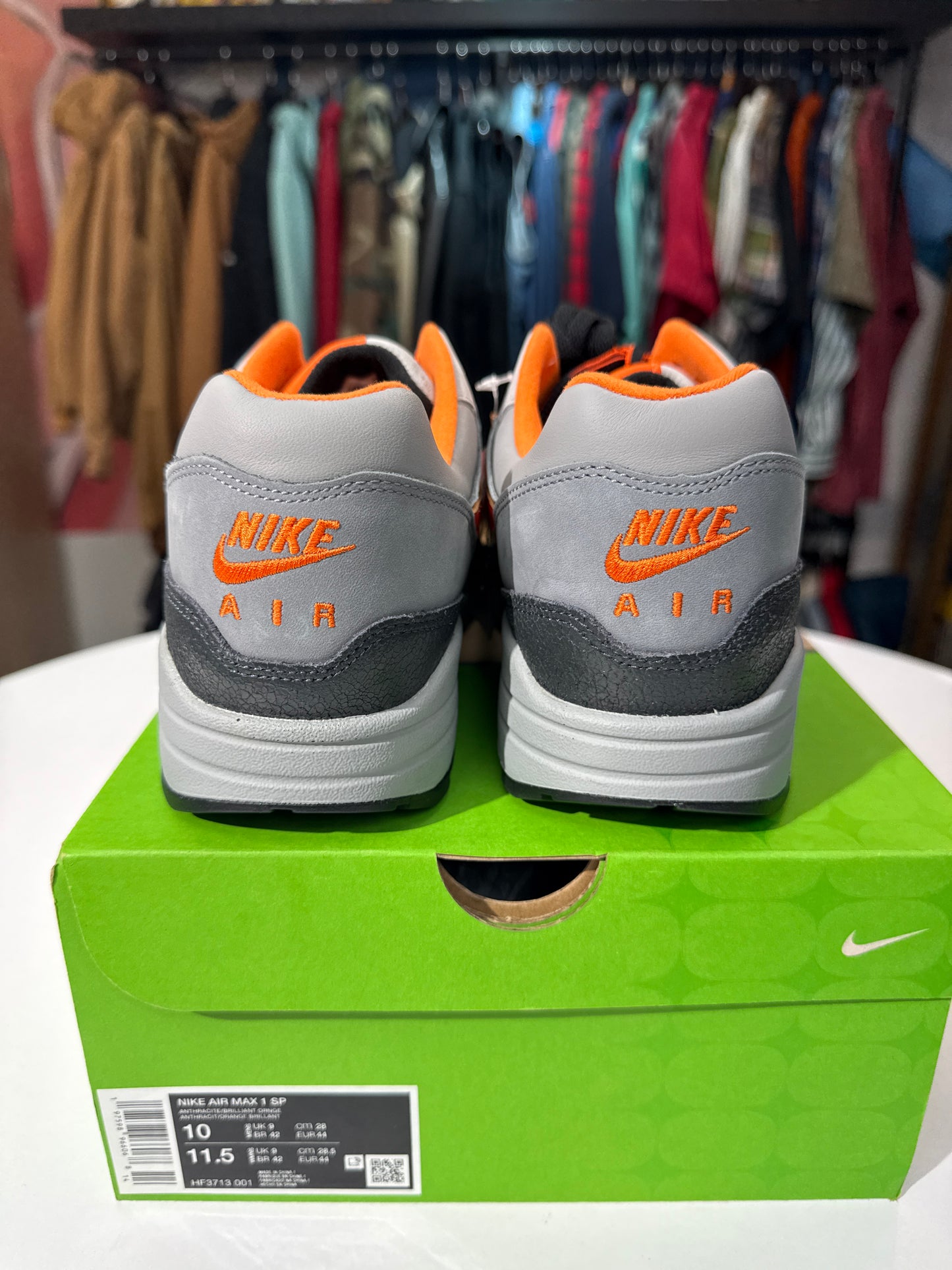 New Nike x HUF Air Max 1 Brilliant Orange