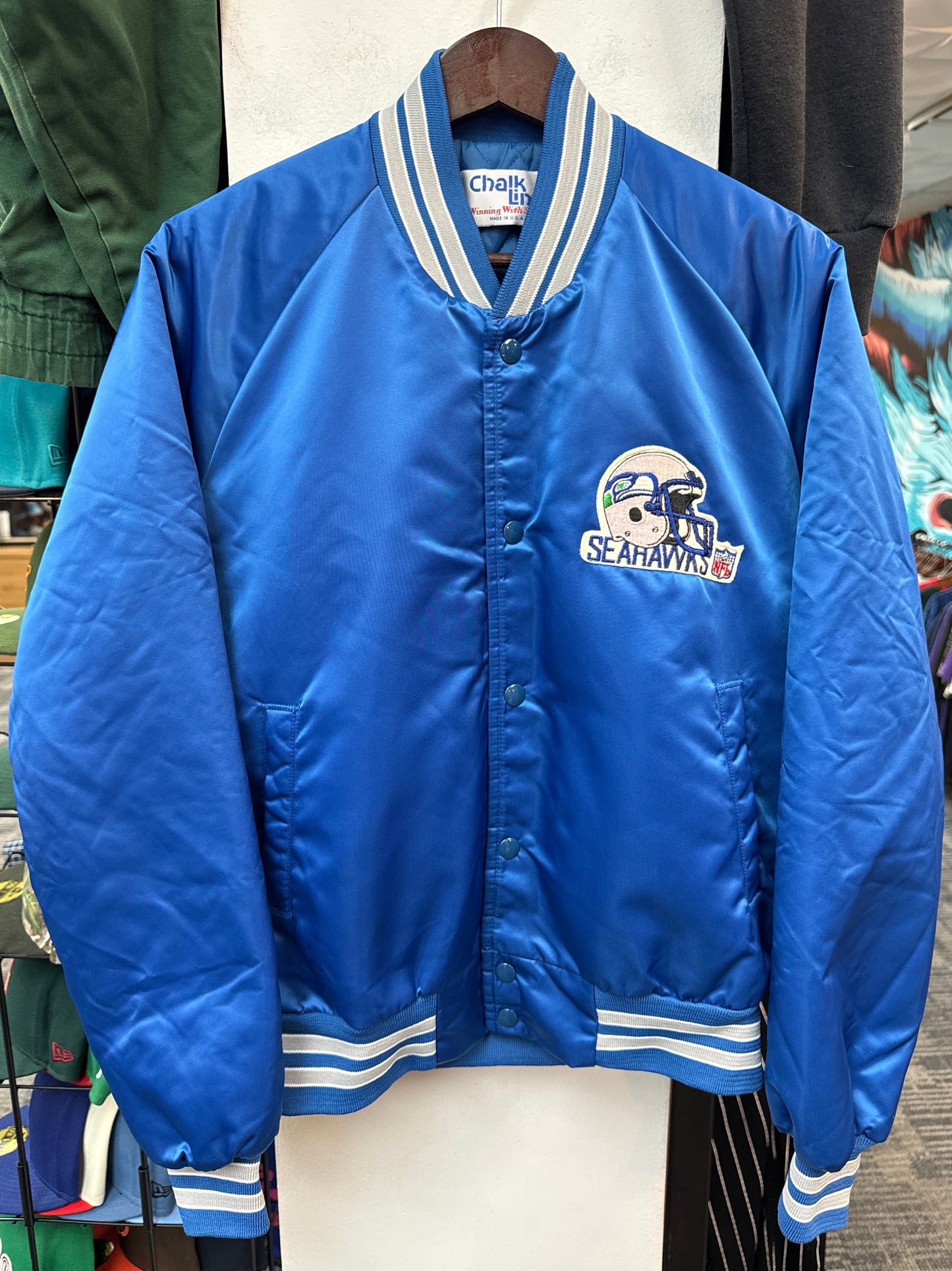 Vintage Chalk Line Seahawks Satin Jacket