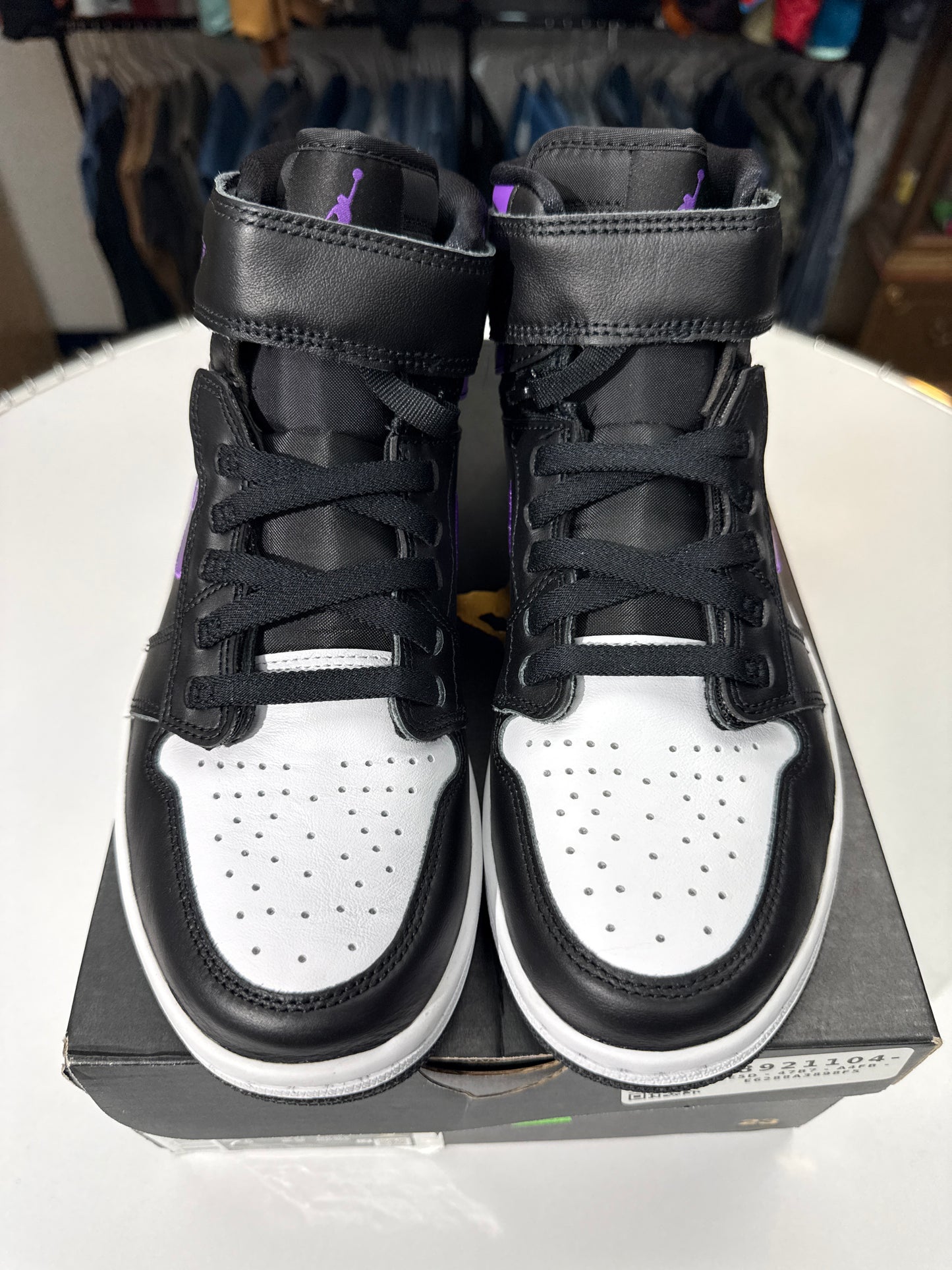 New Nike Air Jordan 1 High Flyease Black Bright Violet