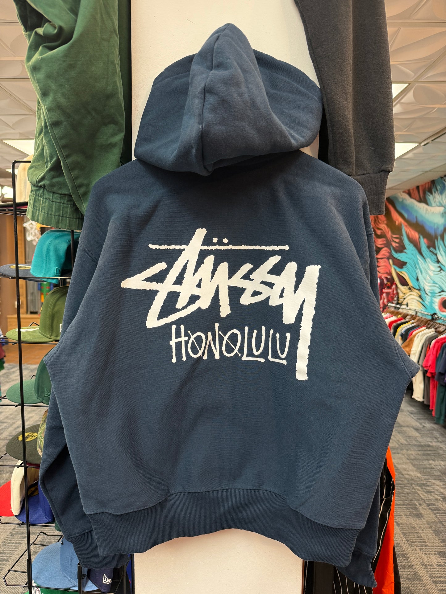New Stussy Honolulu Navy Zip Up