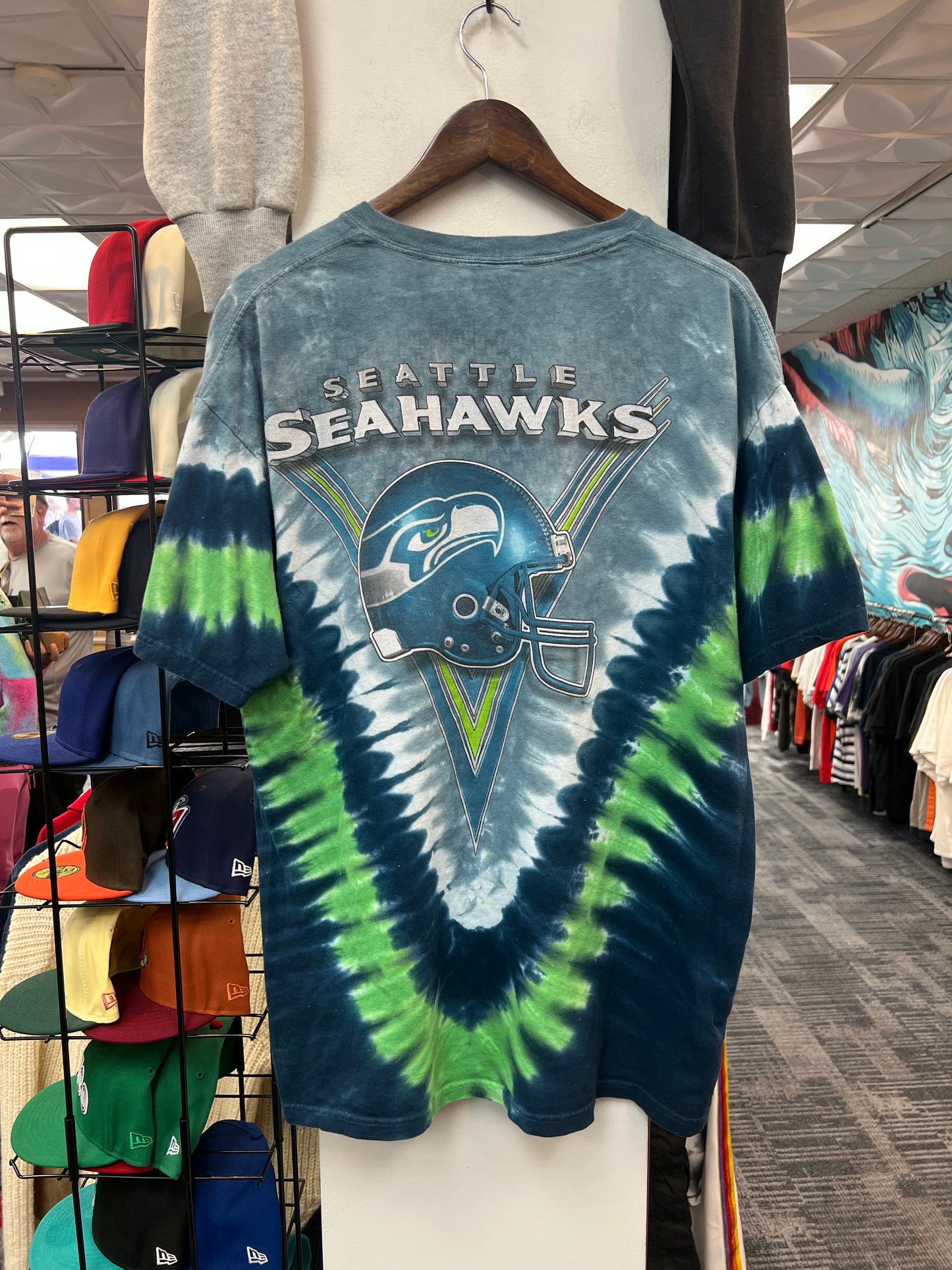 Majestic Seahawks Tie-Dye Tee
