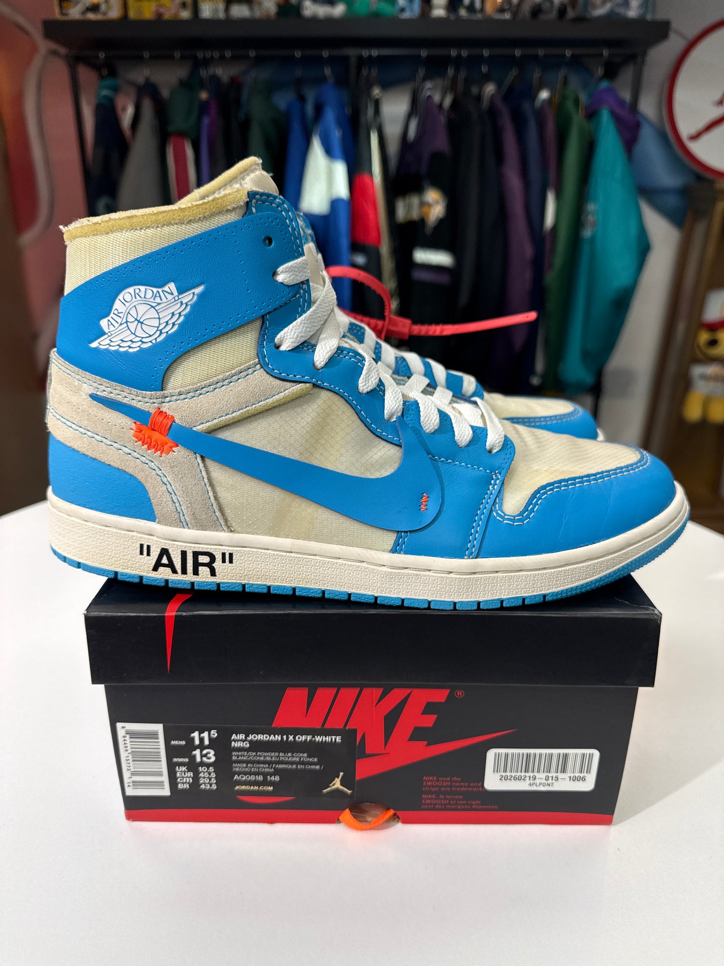 Preowned Off-White Jordan 1 University Blue