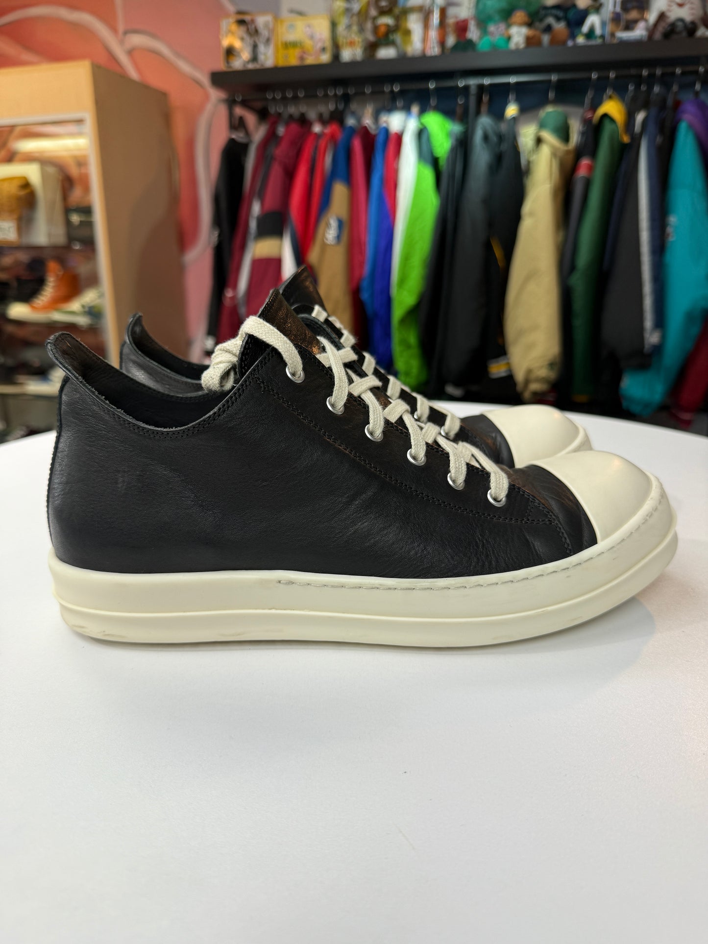 Preowned Rick Owens Leather Low Ramones