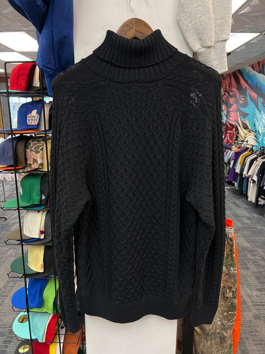Nike Life Black Cable Knit Turtleneck Sweater