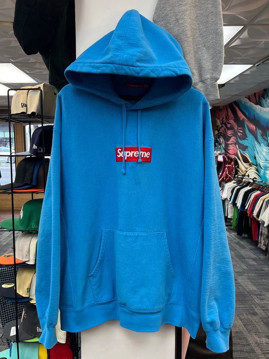 Supreme Cyan Box Logo Hoodie