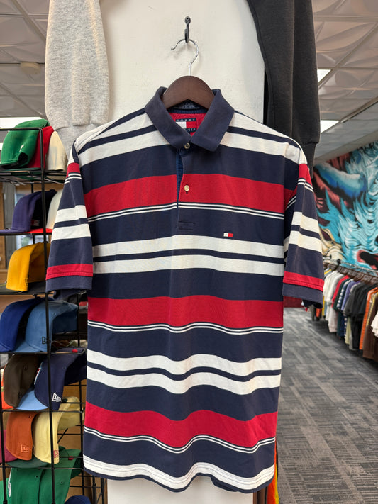 Tommy Hilfiger Red Blue Striped Polo