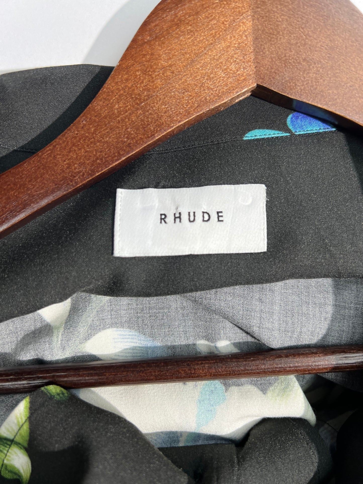Rhude Black & Blue Hawaiian Print LS