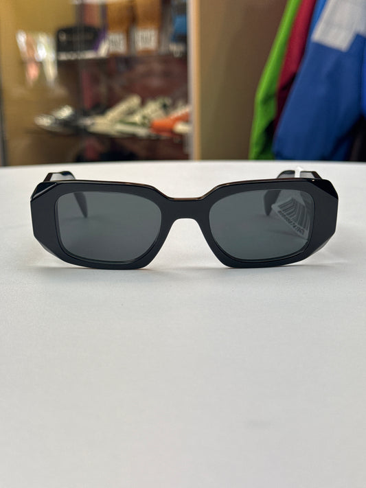 Prada Rectangular Symbole Sunglasses (Black)