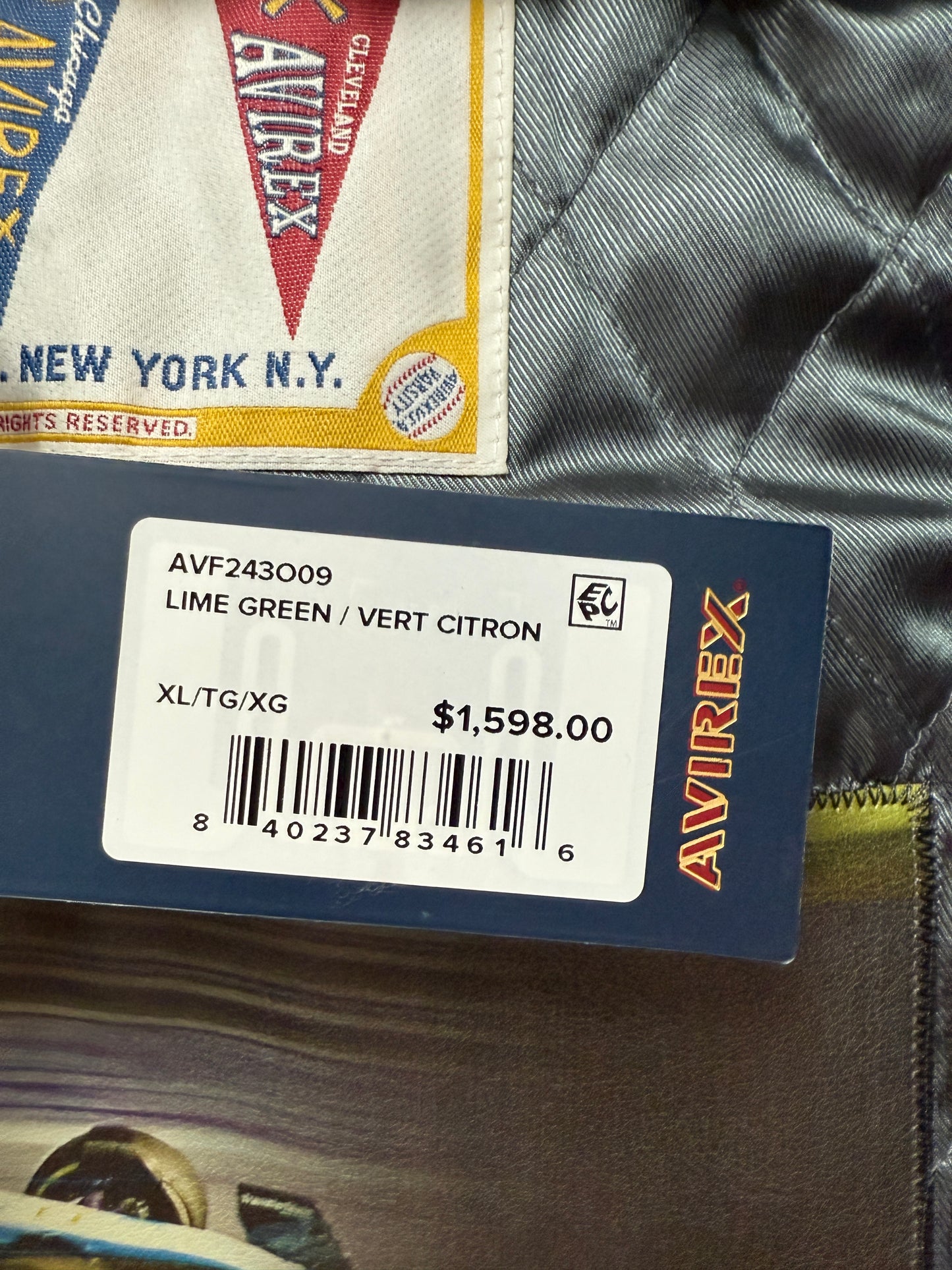 Avirex Lone Wolf Racer Leather Jacket Lime Green