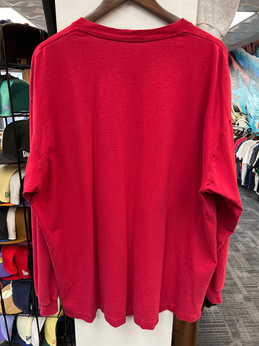 Carhartt Red Distressed Long Sleeve Tee