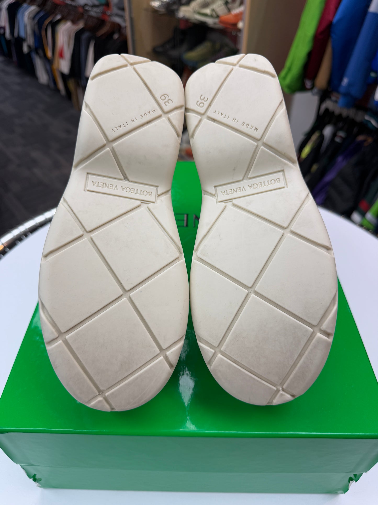 Preowned Bottega Puddle Boots Cream