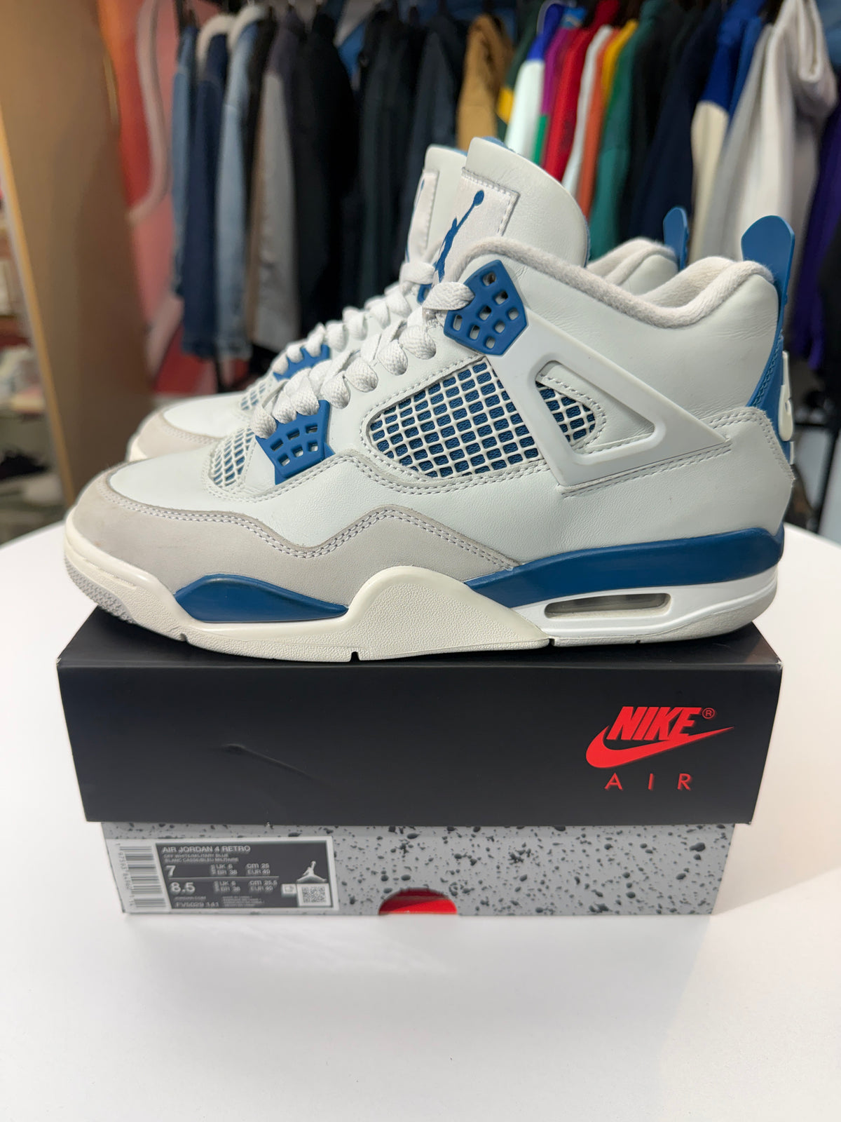 Preowned Military Blue Jordan 4