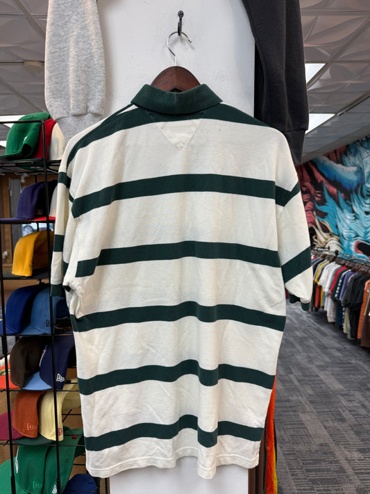 Tommy Hilfiger White Green Stripe Polo