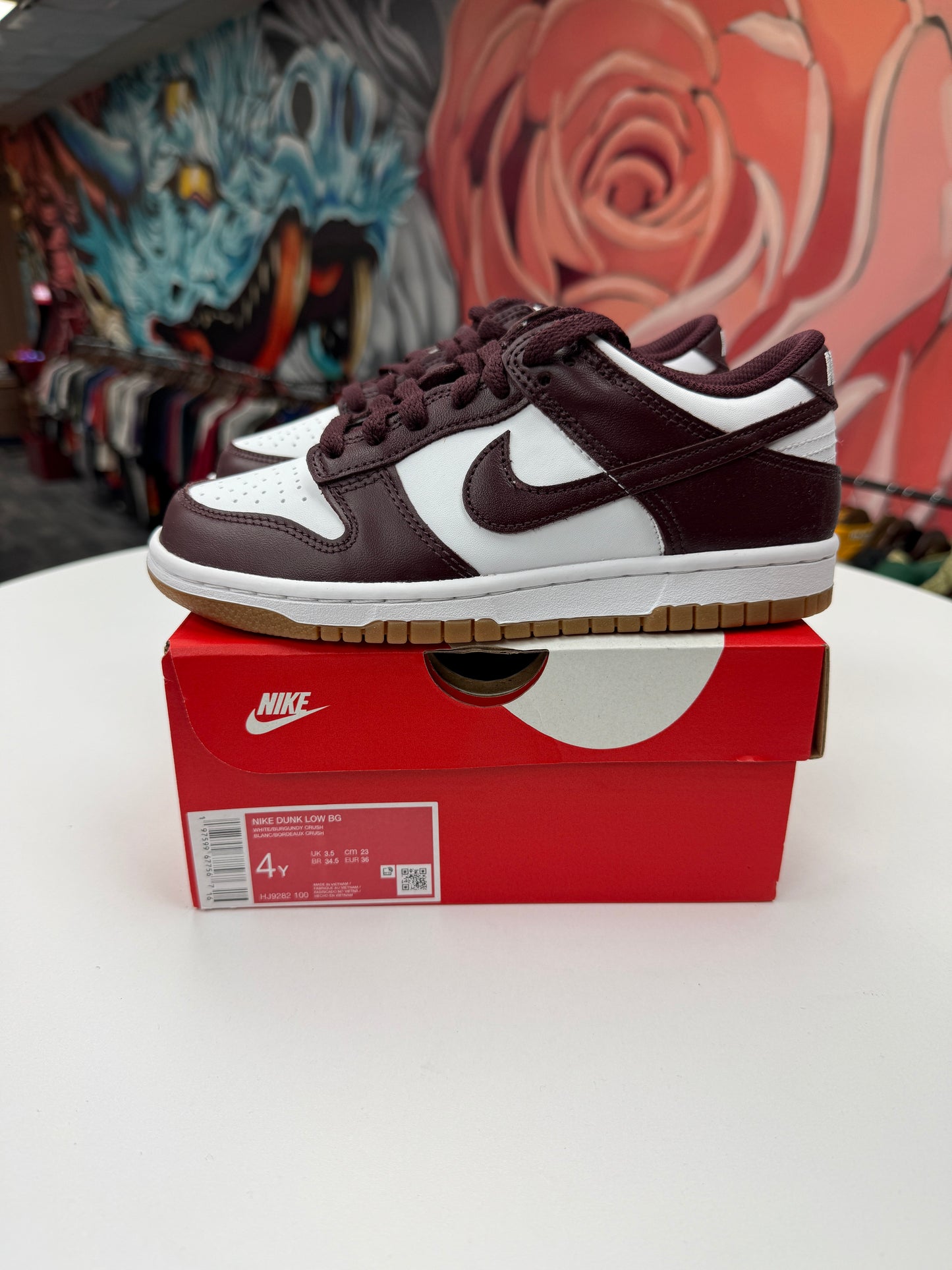 New Burgundy Crush Gum Dunk Lows