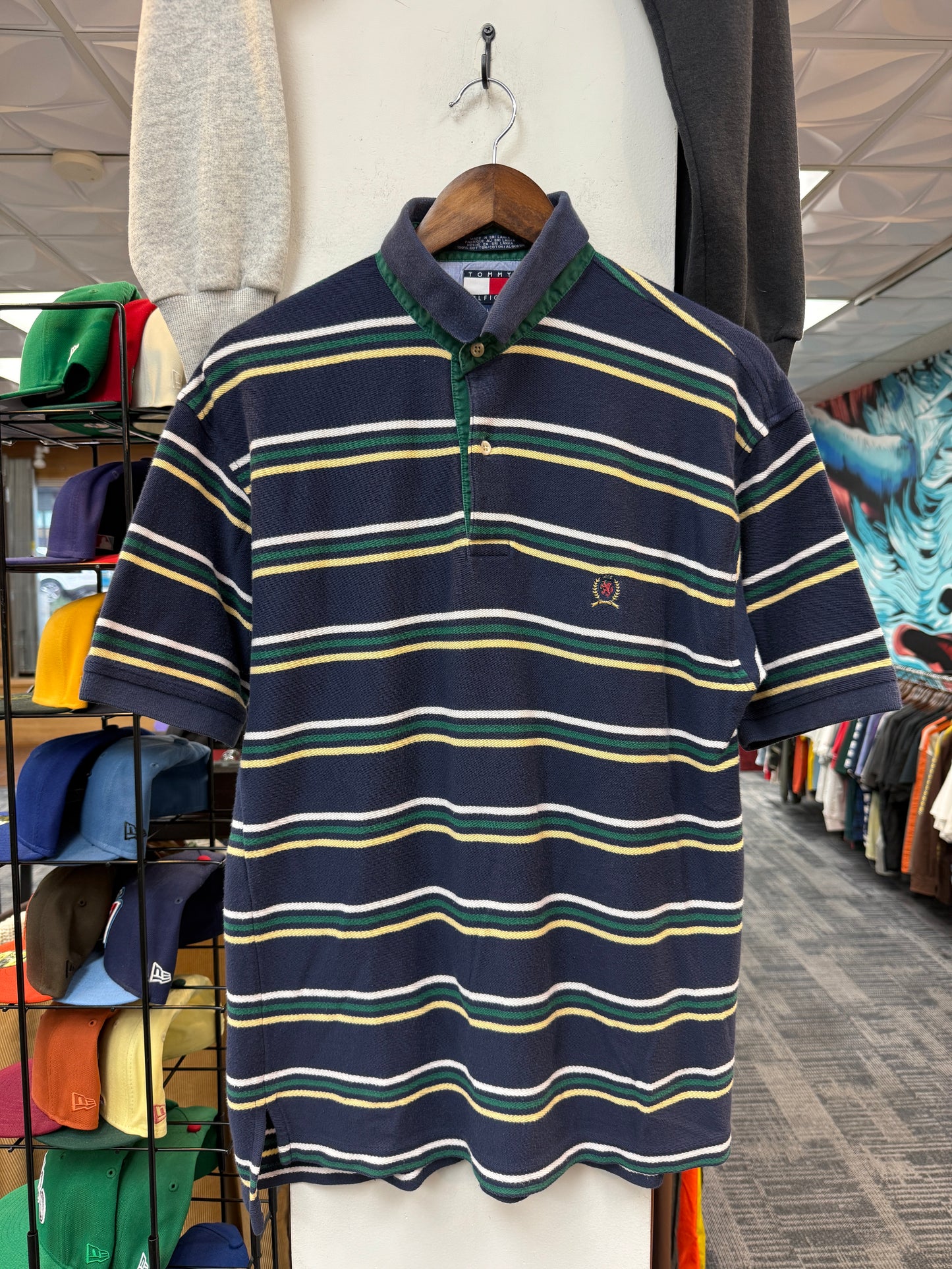 Tommy Hilfiger Blue Green Stripe Polo