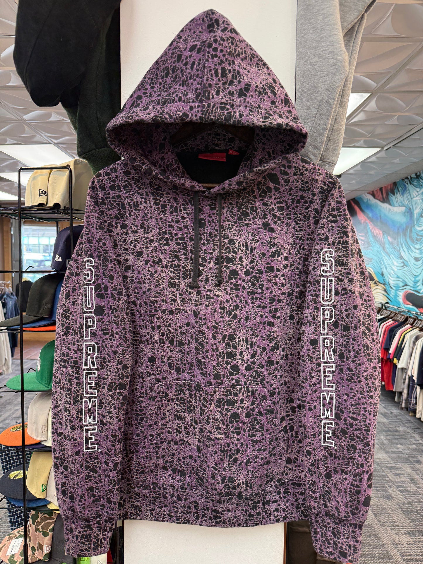 Supreme Purple Marble Hoodie