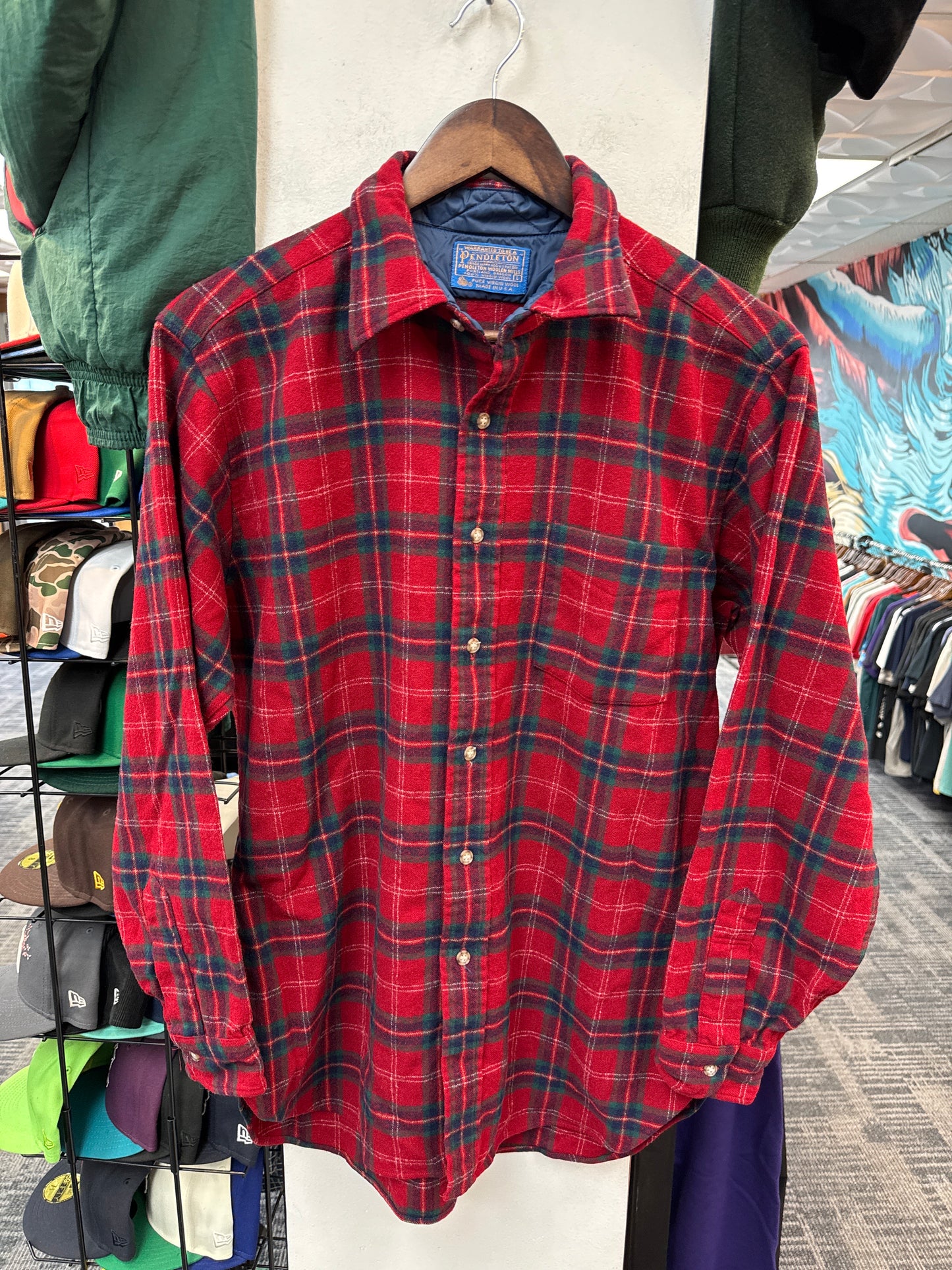 Pendleton Red/Green Wool Flannel