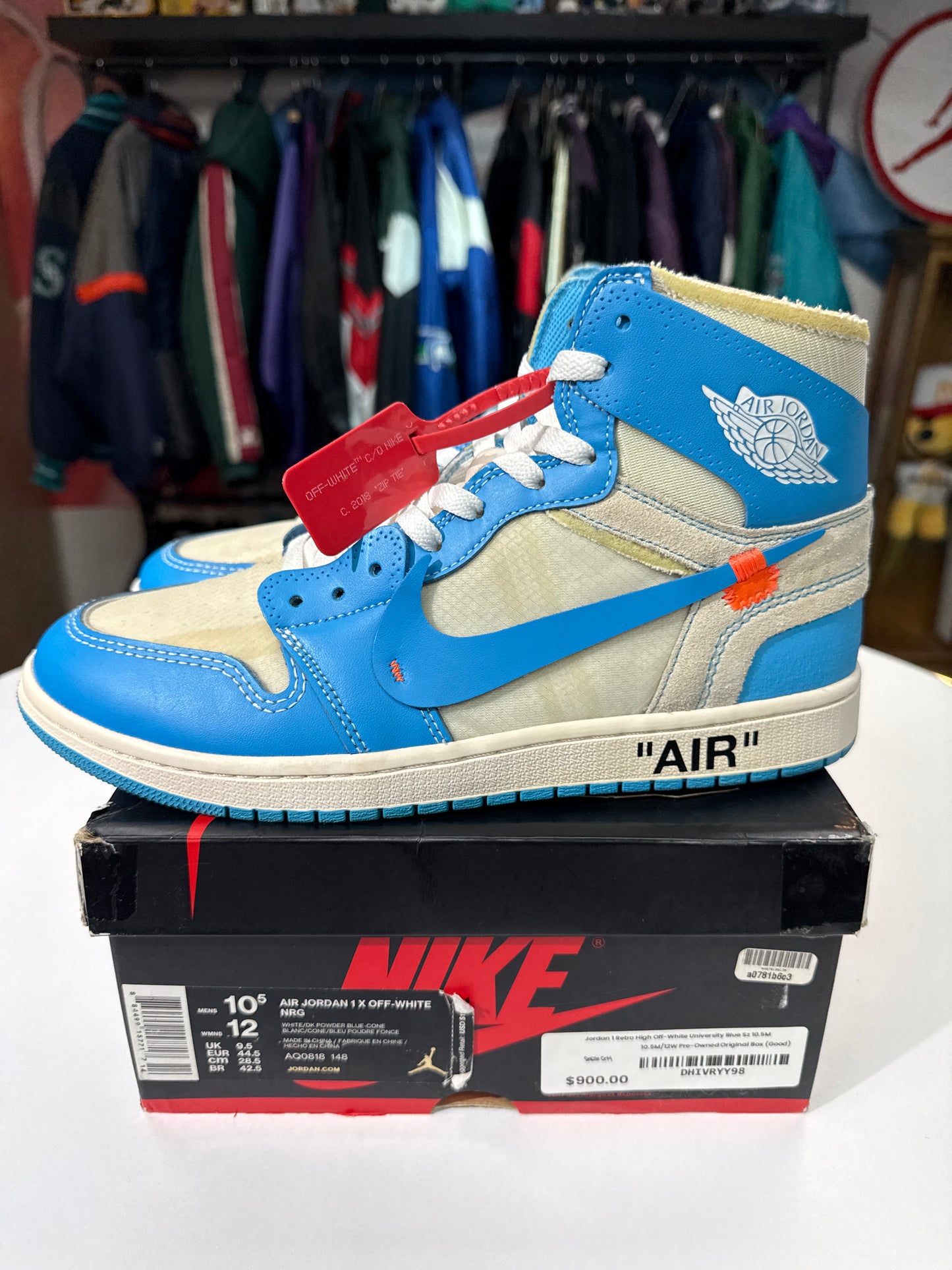 Preowned Off-White Jordan 1 University Blue
