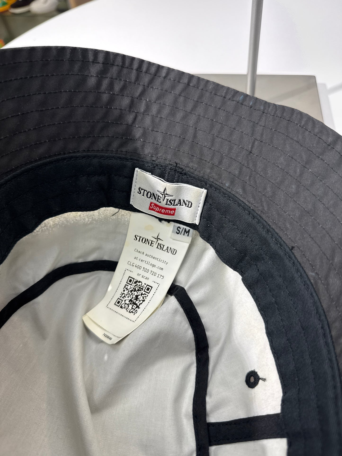 Stone Island X Supreme Stripe Crusher Bucket Hat