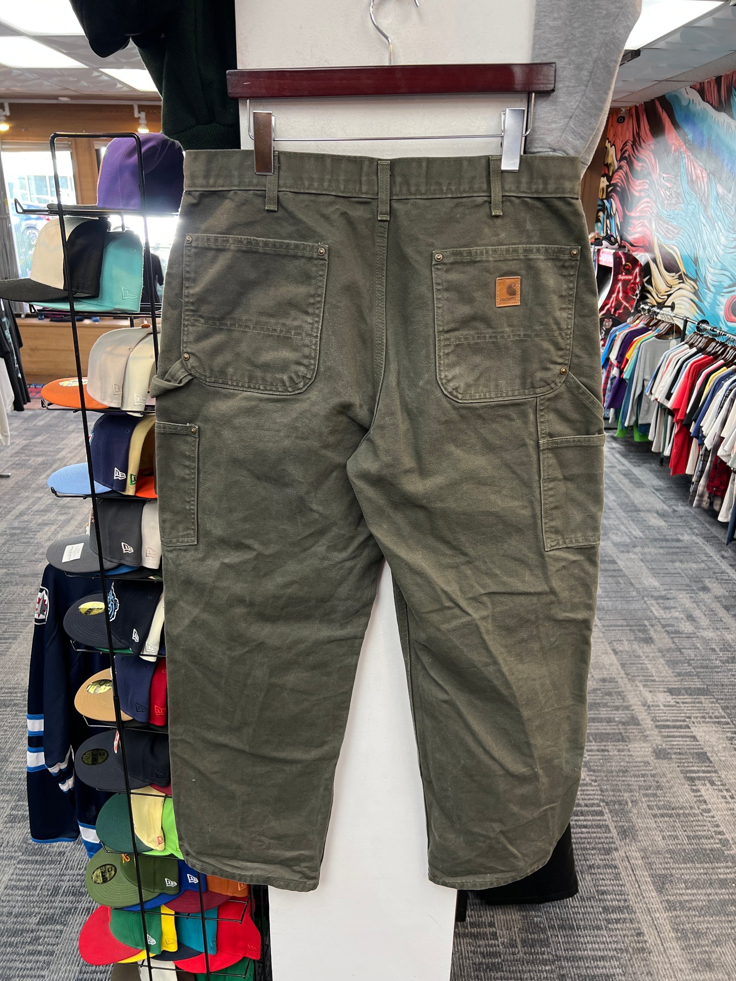Carhartt Double Knee Green Canvas Pants
