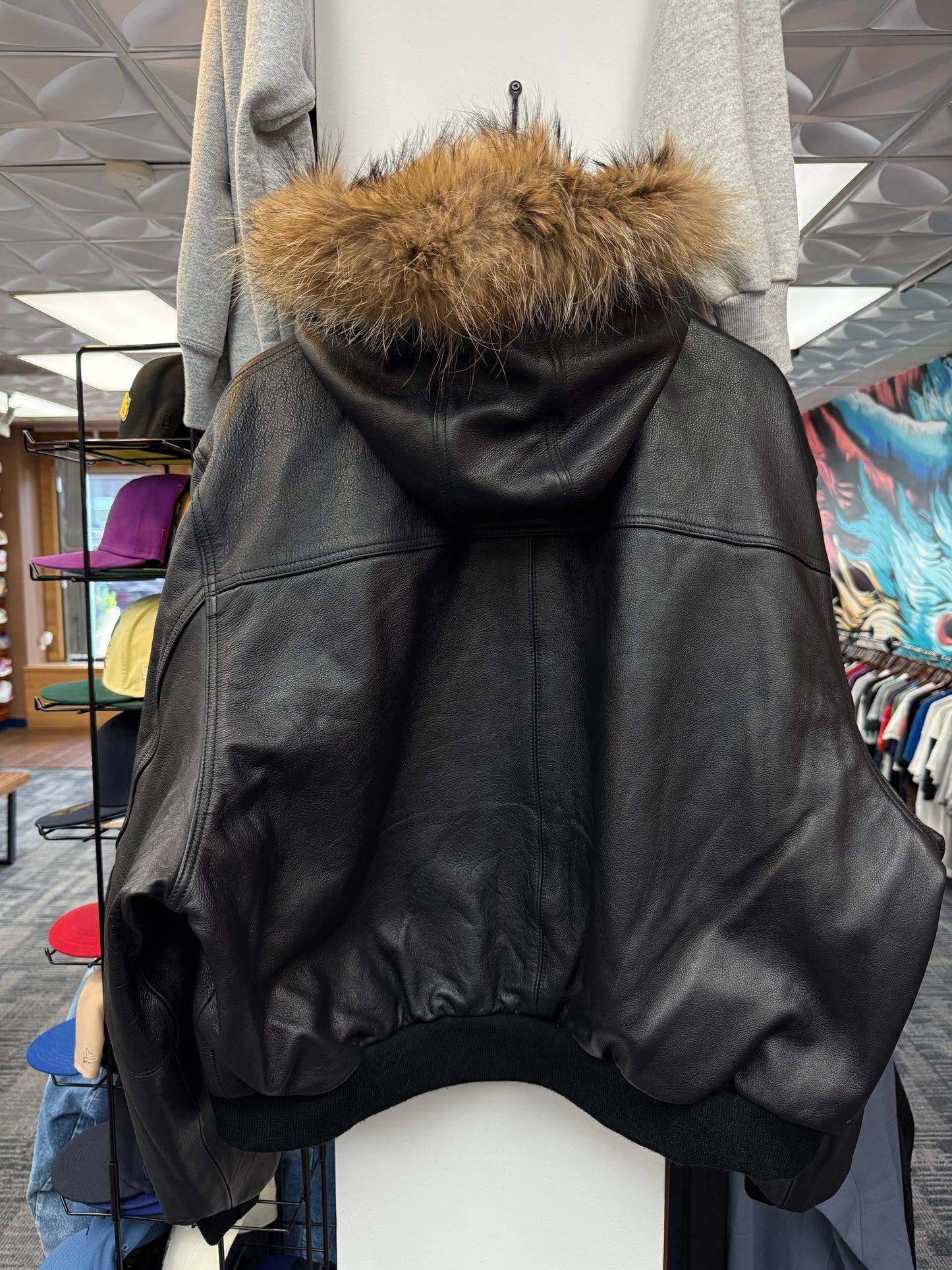 GV Raspberry Hills Berry Fur Leather Jacket