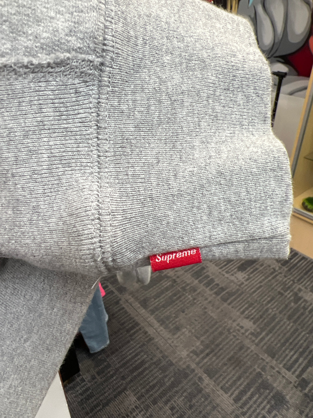 Supreme Orange Box Logo Grey Hoodie FW17
