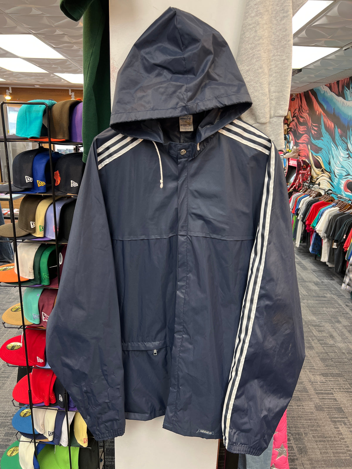 Adidas 80s Ventex Navy Blue Nylon Windbreaker