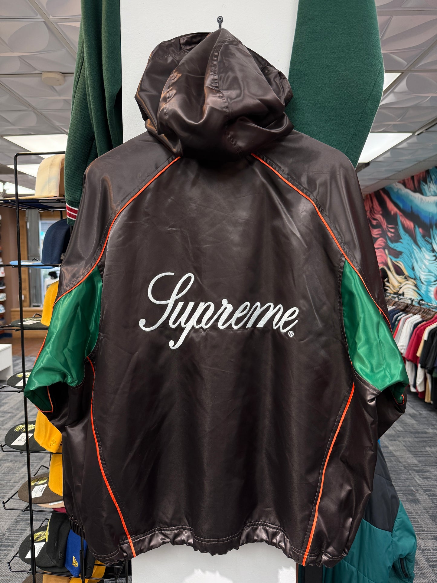 Supreme Satin Hooded Track Jacket