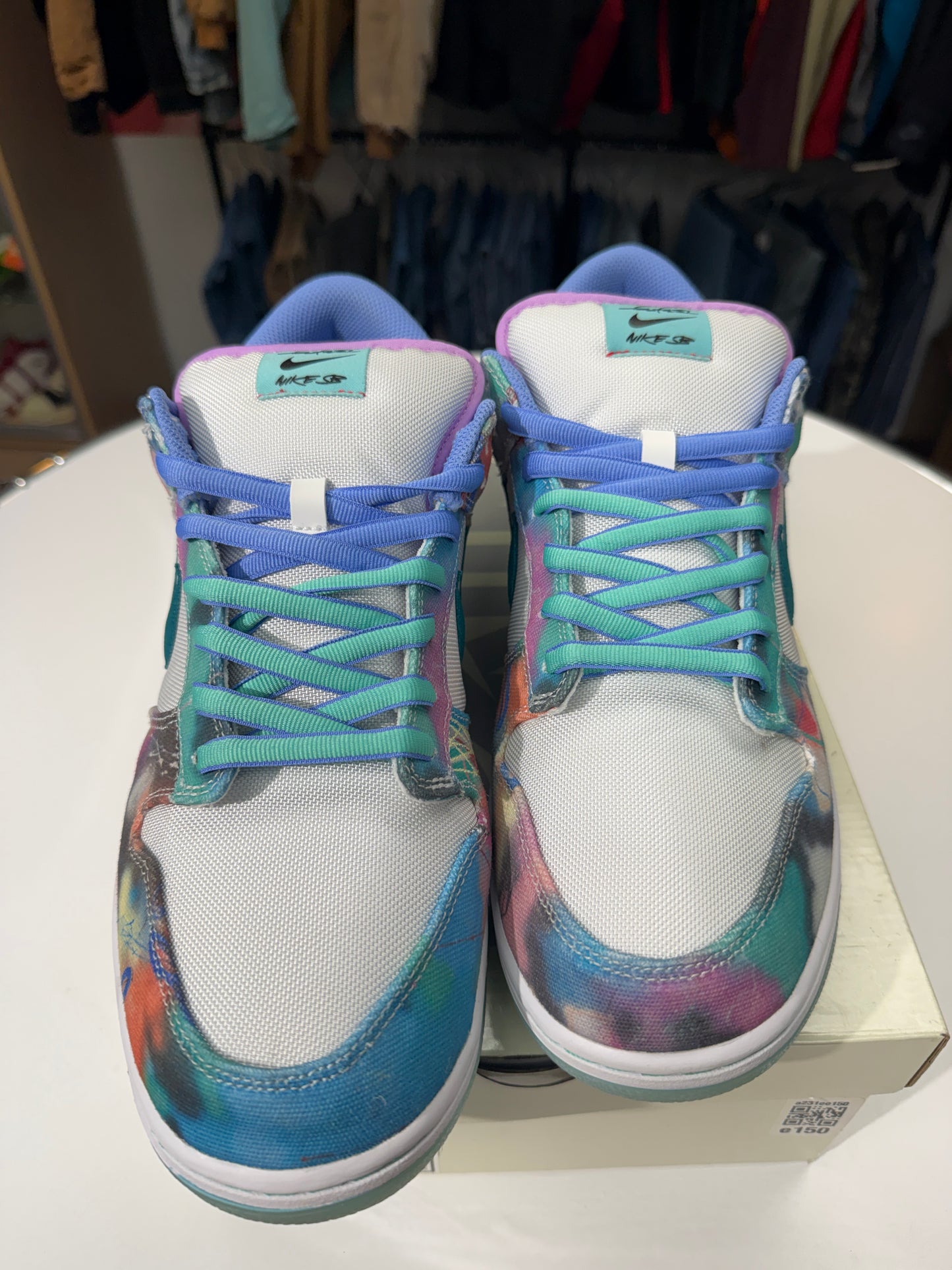 Preowned Bleached Aqua Futura Laboratories Nike SB
