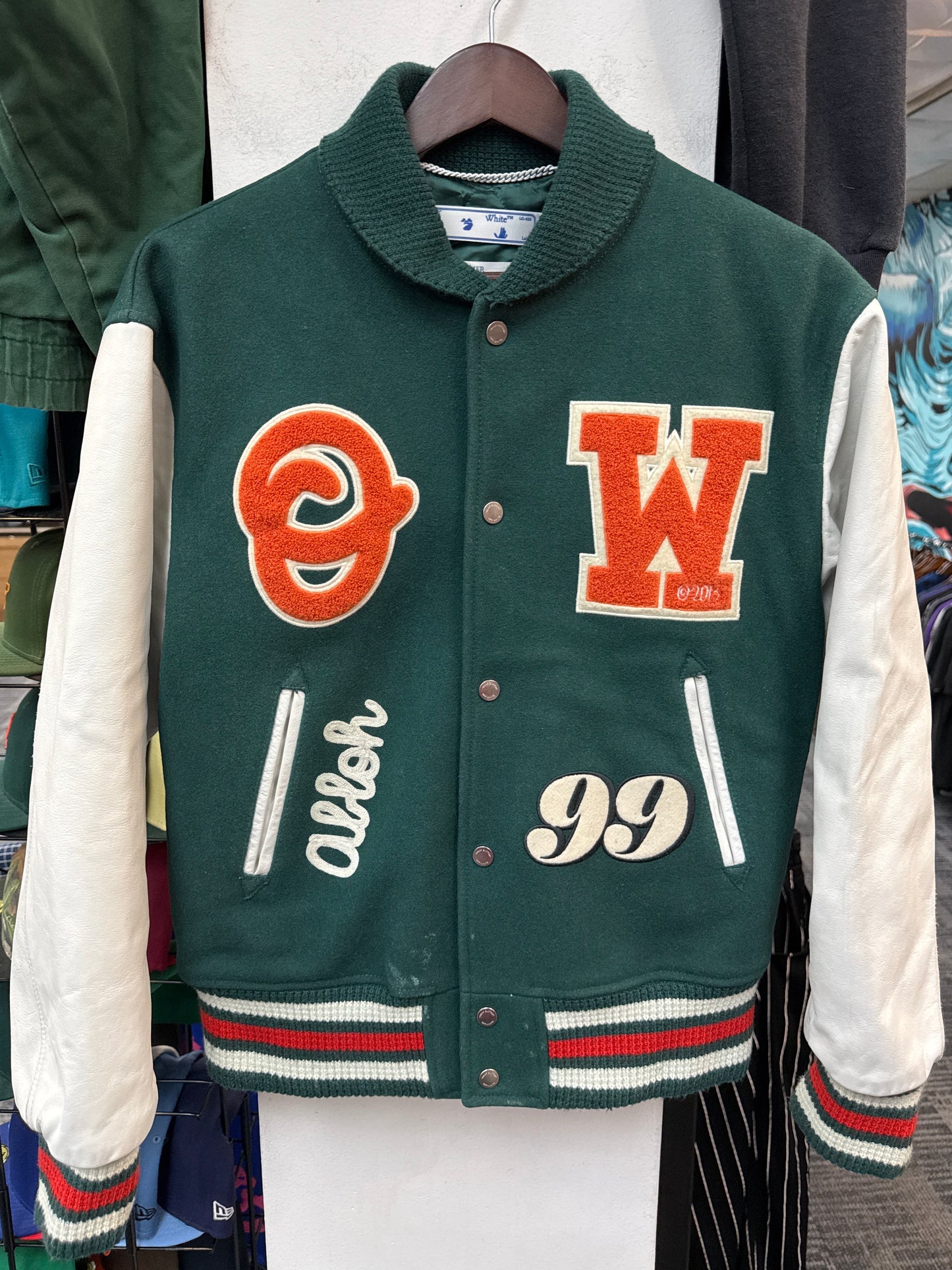 Off-White Barrel Leather Varsity Jacket