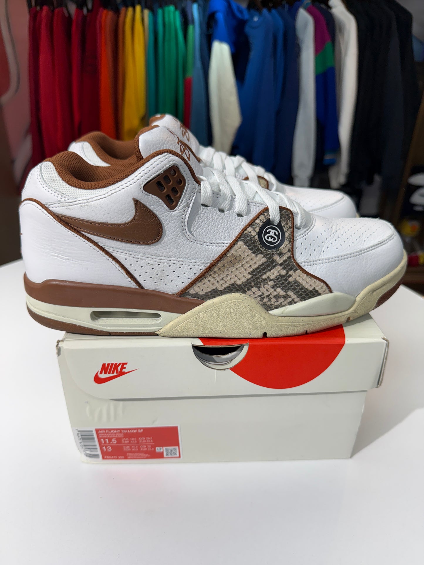 Preowned Pecan Stussy Air Flight 89 Low