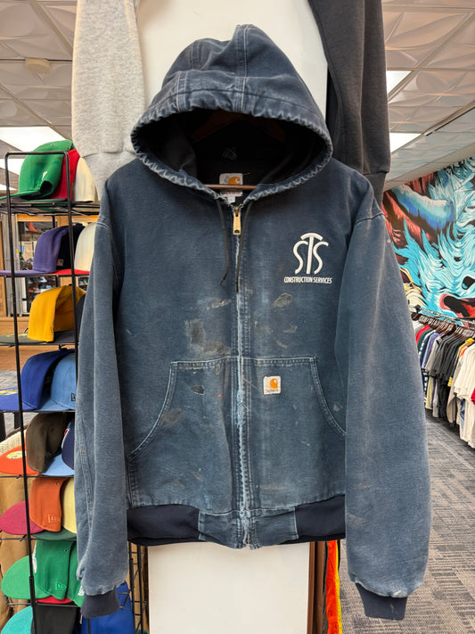 Vintage Blue Carhartt Hooded Jacket