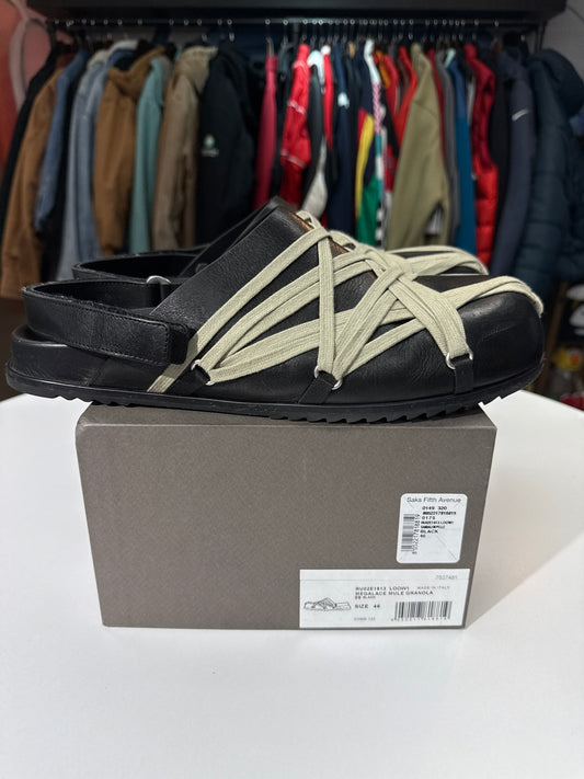 Preowned Rick Owens Megalace Granola Mule