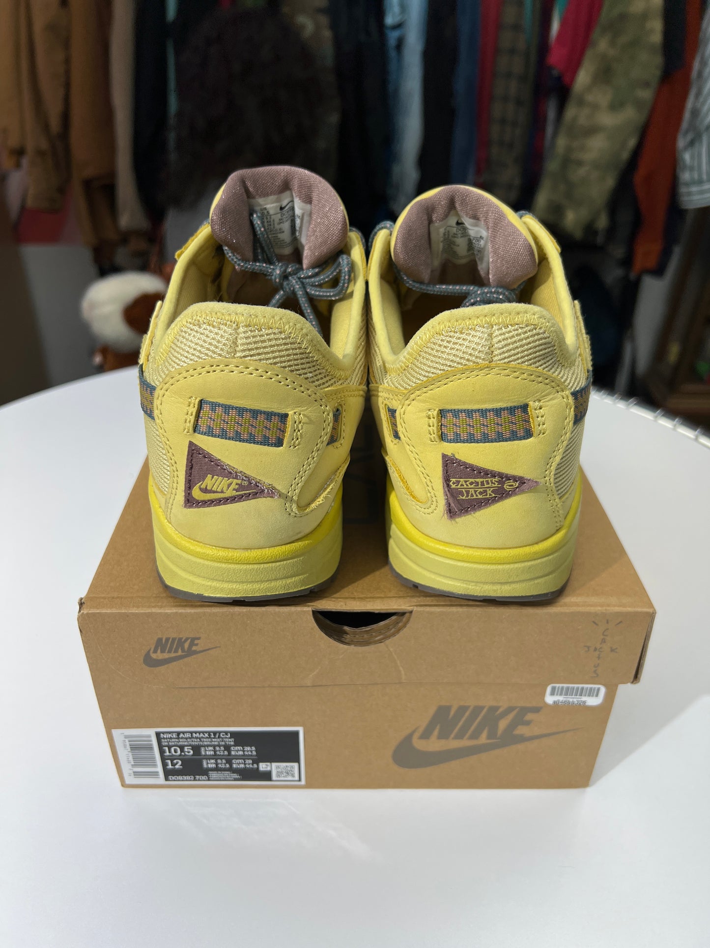 Preowned Travis Scott X Nike Air Max 1 Saturn Gold