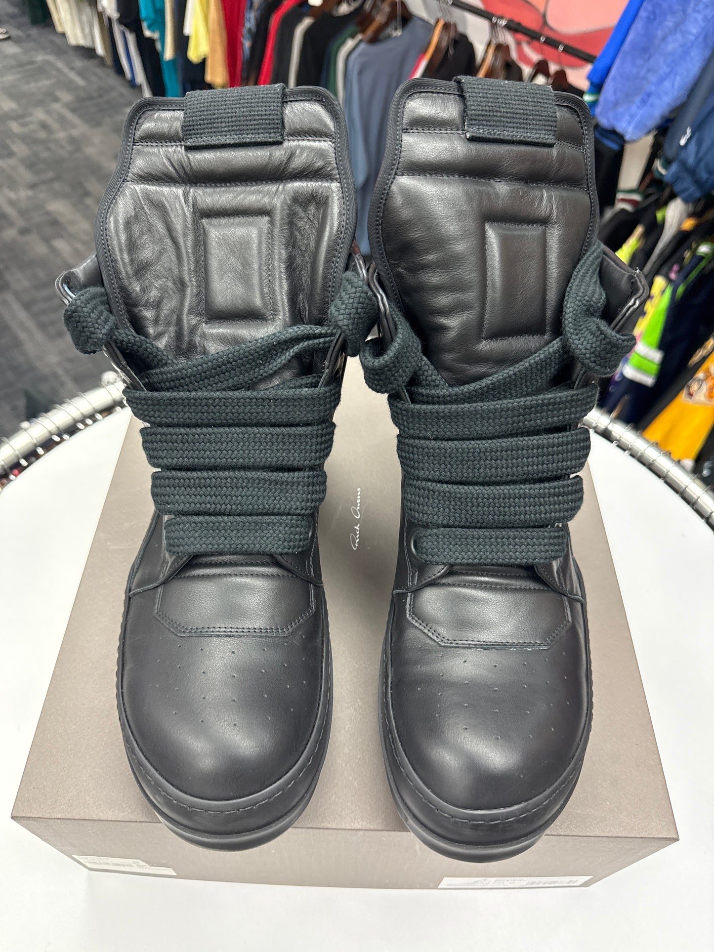 Preowned Rick Owens Jumbo Lace Geobasket Black