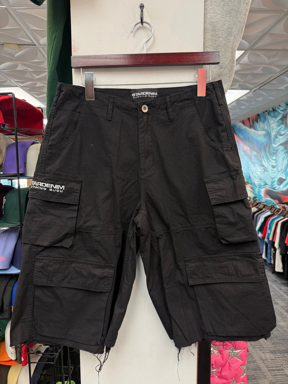 New Burning Bush Star Denim Black Cargos