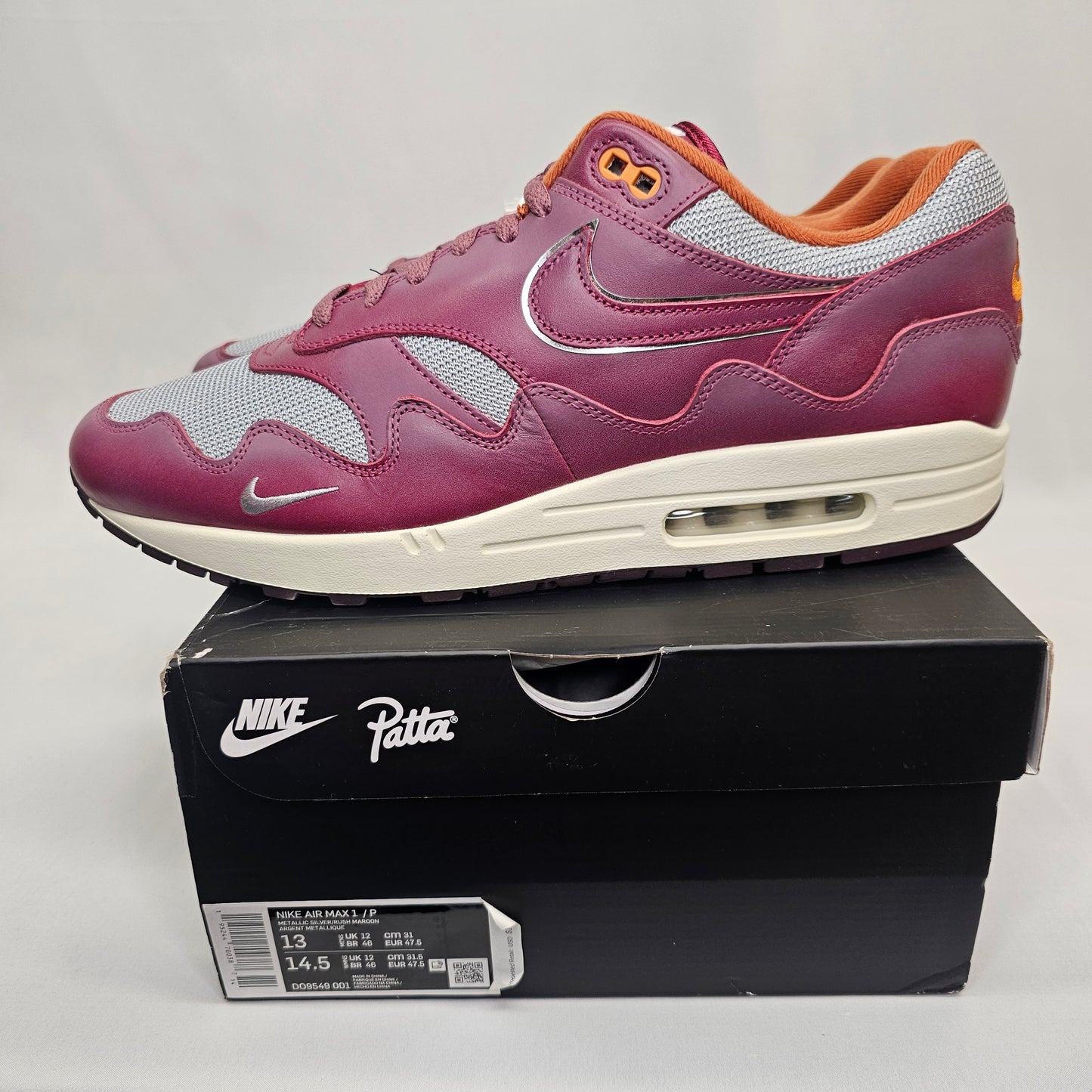 New Patta Air Max 1 Maroon