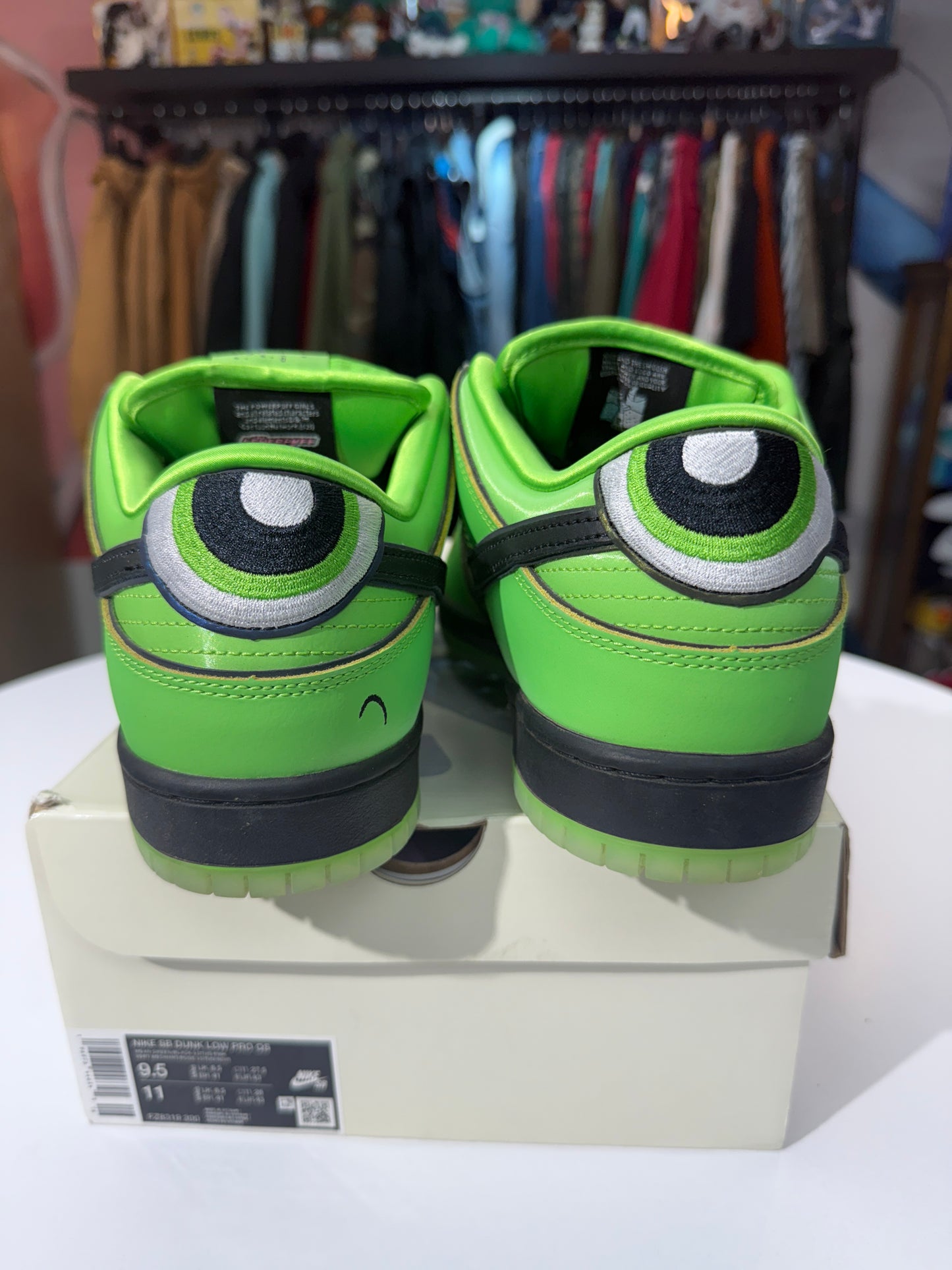 Preowned Buttercup Powerpuff Girls Nike SB Dunk Low