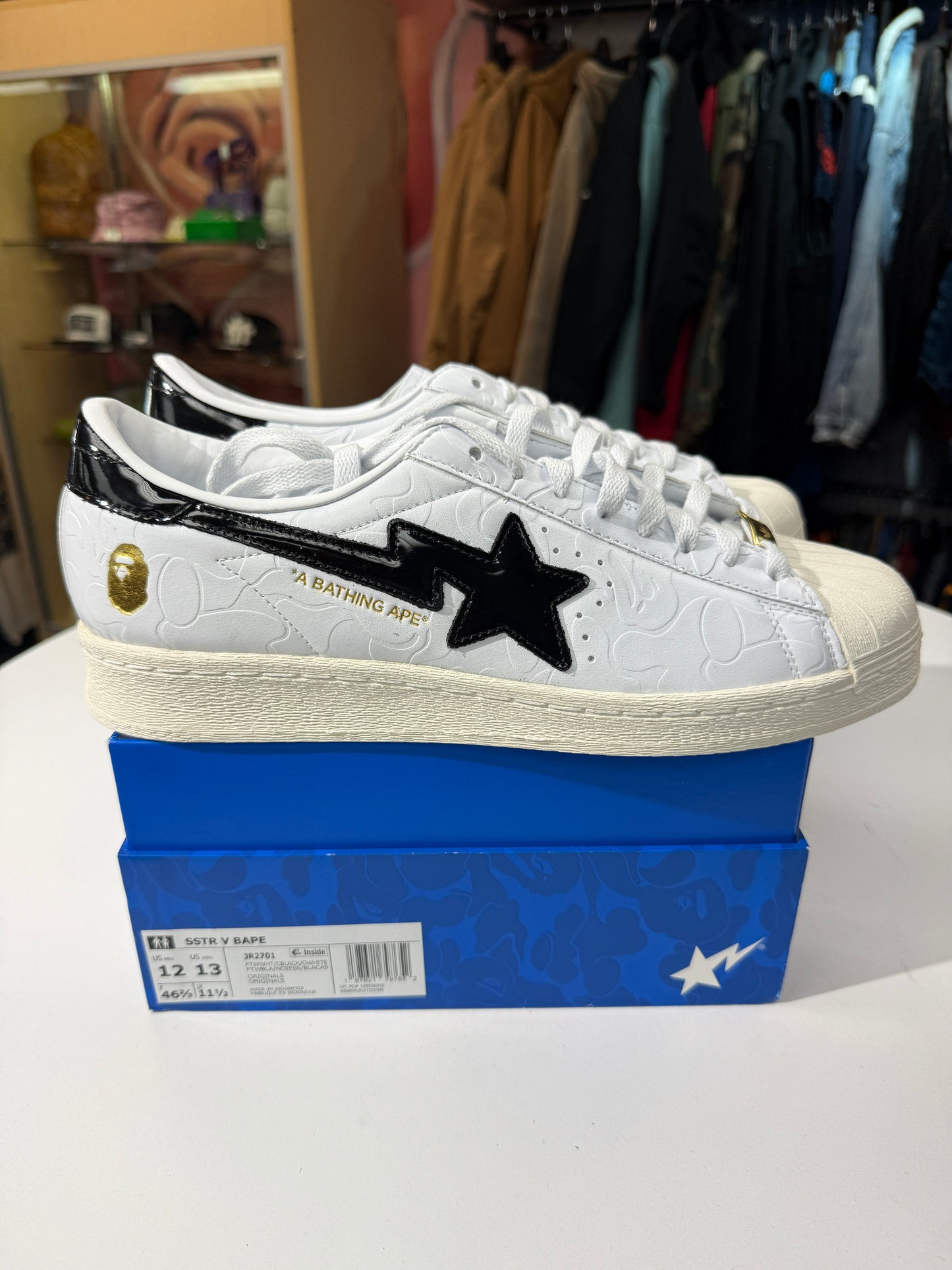 New Bape White Black Adidas Superstar Vintage
