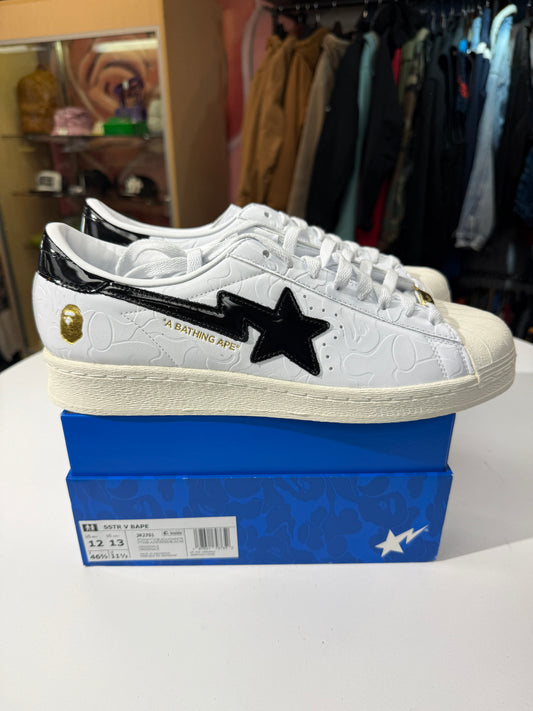 New Bape White Black Adidas Superstar Vintage