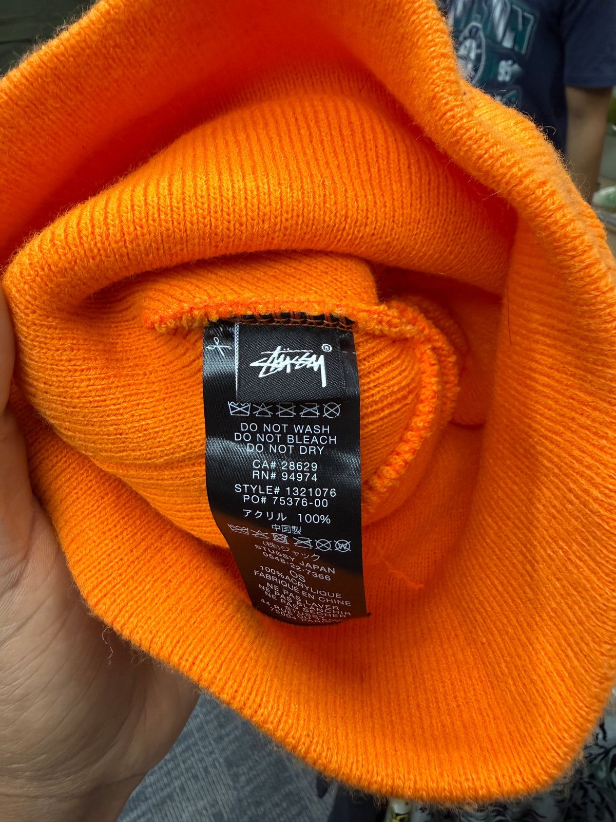 Stussy Orange Embossed Skullcap