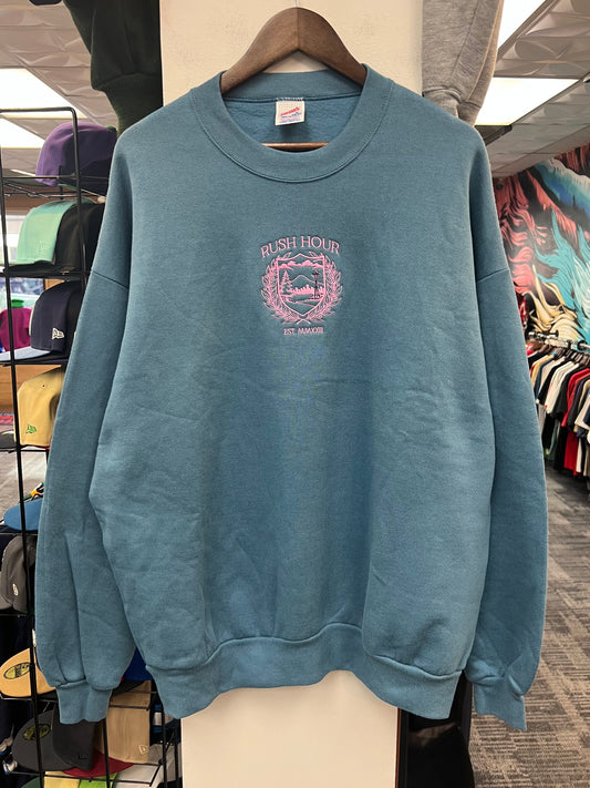 Rush Crest Crewneck Sweatshirt Blue/Pink