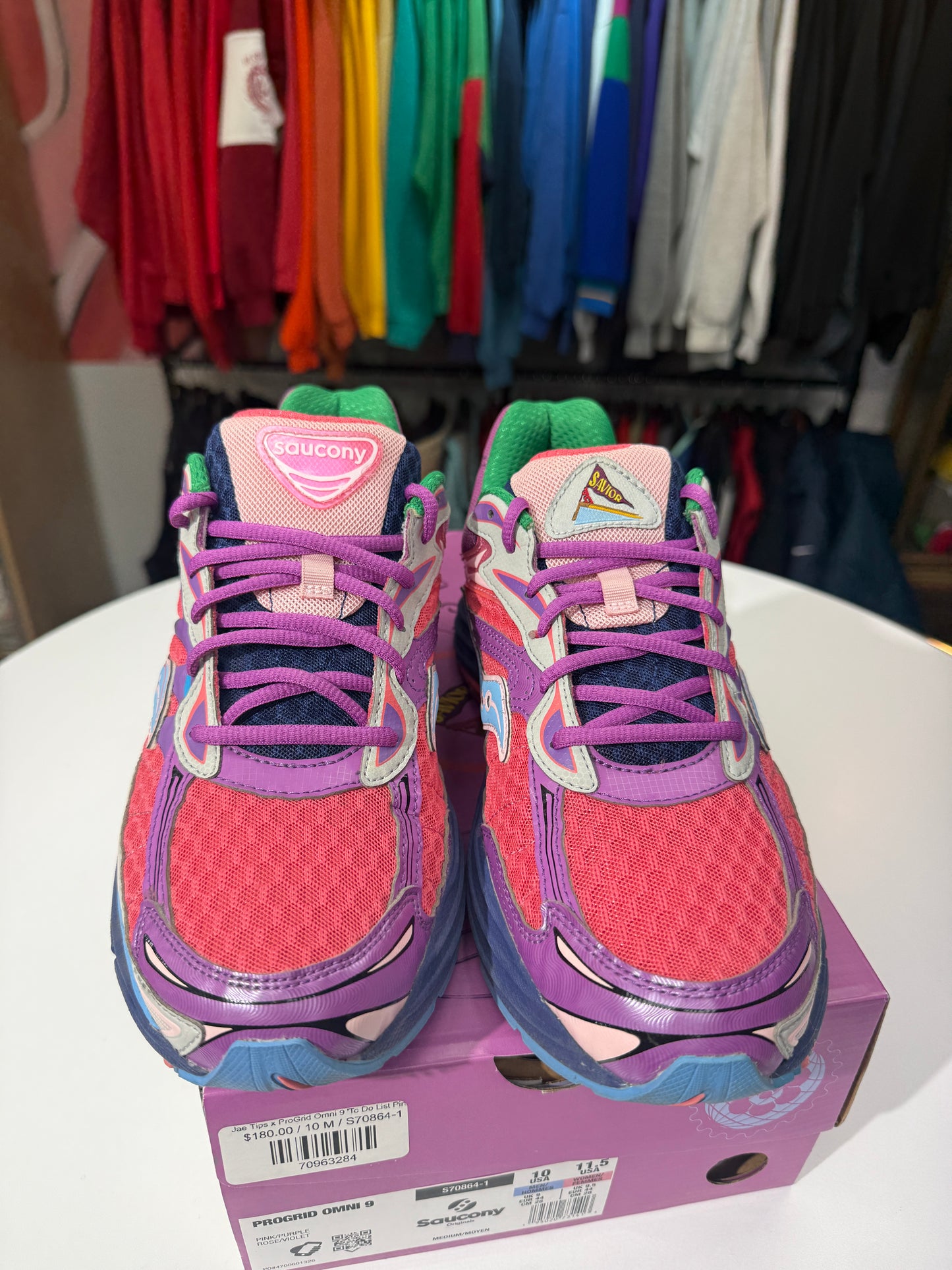 Preowned Jae Tips To Do List Pink Saucony Pro Grid Omni 9