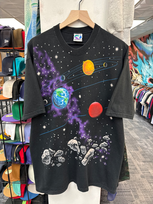 Vintage 1996 Liquid Blue Solar System Tee